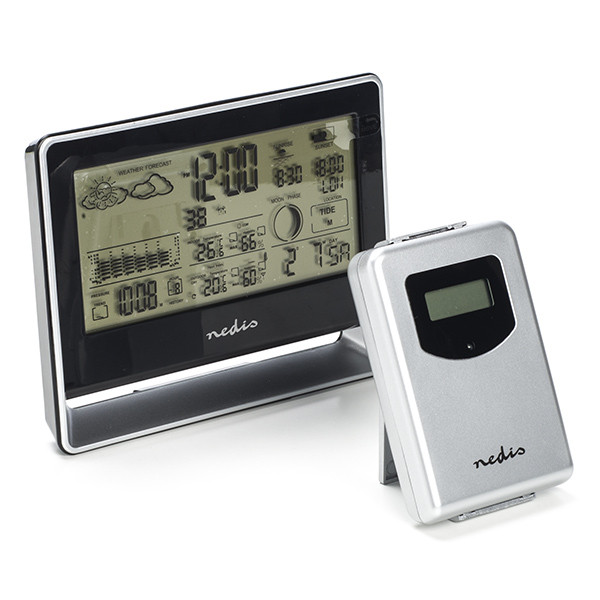 Weerstation Nedis (Buitensensor, Klok, Hygrometer, Kalender, Barometer)